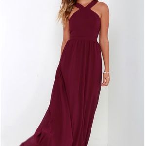 Burgundy maxi dress- Lulus